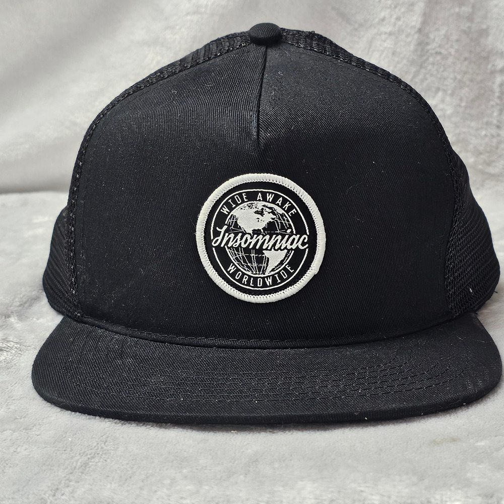Insomniac Events Wide Awake Worldwide Black Mesh Trucker Snapback Hat EDM Rave